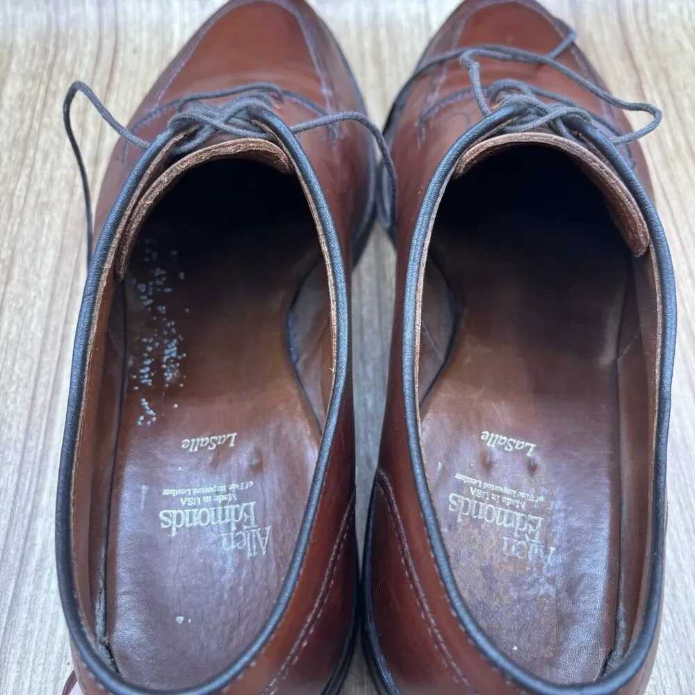 Allen Edmonds LASALLE 12 D Chili Men's Split Toe shoe Oxford Dress LaceUp‎ Shoes